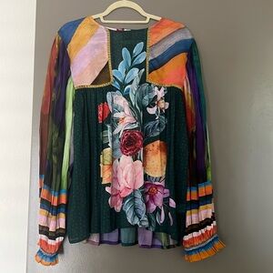 Anthropologie Sheer Peasant Blouse